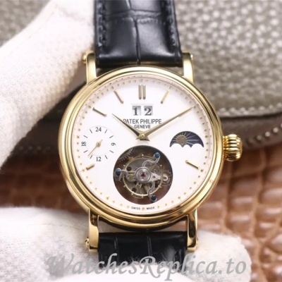 Patek Philippe Replica Complications Leather Rubber strap 42MM