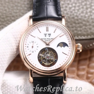 Patek Philippe Replica Complications Leather Rubber strap 42MM