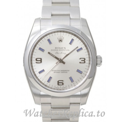 Replica Rolex Air King 114200-6 36MM Stainless steel strap Mens Watch