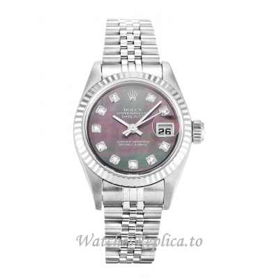 Rolex Datejust Lady Mother of Pearl Black   Diamond Dial 79174 26MM