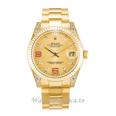 Rolex Mid Size Datejust Champagne Diamond Dial 178238 36MM