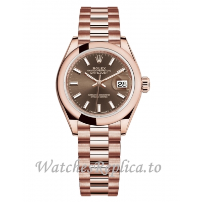 Fake Rolex Lady Datejust Replica 279165-0007 Chocolate Brown Dial 28MM