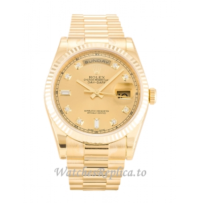 Rolex Day-Date Champagne Diamond Dial 118238-36 MM