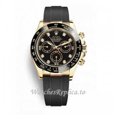 Replica Rolex Daytona m116518ln-0038 40MM Black Oysterflex strap Mens Watch