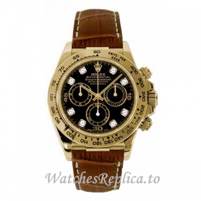 Replica-Rolex-Daytona-116518-8-40MM-Leather-strap-Mens-Watch