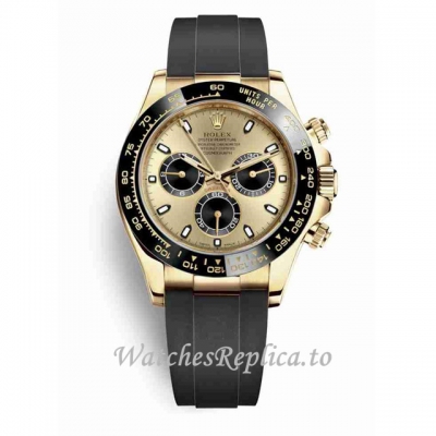 Replica Rolex Daytona m116518ln-0040 40MM Black Oysterflex strap Mens Watch