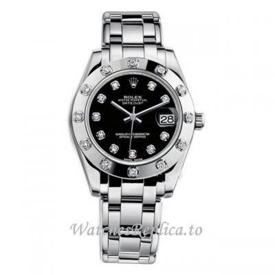 Replica Rolex Pearlmaster m81319-0014 34MM White Gold strap Ladies Watch