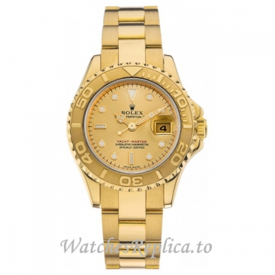 Replica Rolex Yacht-Master 169628 CH 29MM Yellow Gold strap Ladies Watch