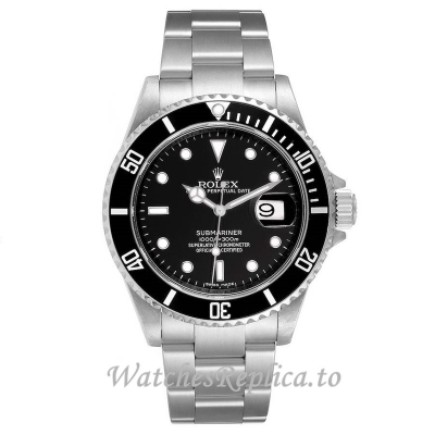 Replica Rolex Submariner Watch Black Dial 16610 40MM