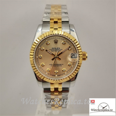 Swiss Rolex Lady Datejust Replica 178273 Yellow Gold Strap 31MM
