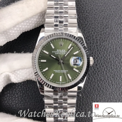 Swiss Rolex Datejust Replica Stainless steel strap 36MM Green Dial
