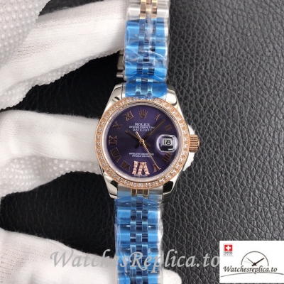 Swiss Rolex Datejust Replica 279174 Stainless steel strap 28MM Purple Dial Diamonds