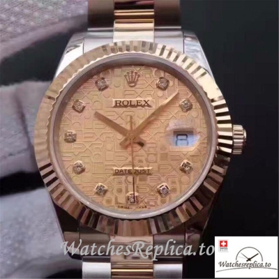Swiss Rolex Datejust 126333 007 Rose Gold Dial 41MM