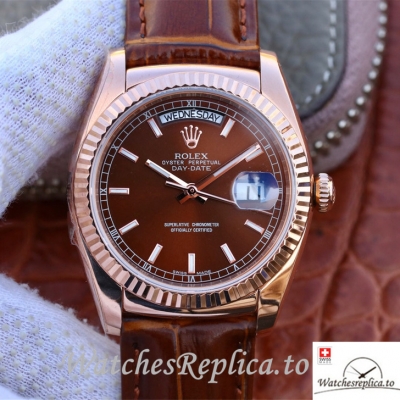 Swiss Rolex Day-Date Replica 118135 Leather strap 36MM