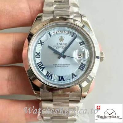 Swiss Rolex Day Date Replica 218206 002 Roman Number Markers Dial 41MM