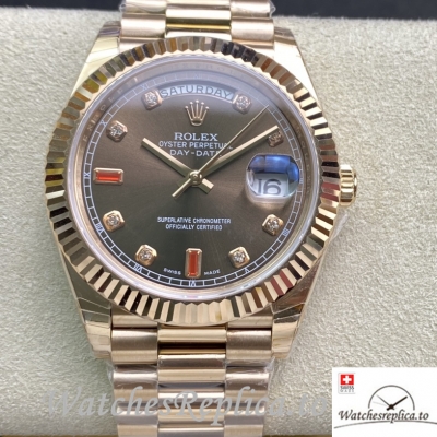 Swiss Rolex Day Date Replica 218235 Rose Gold strap 40MM