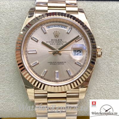 Swiss Rolex Day Date Replica 228235 Rose Gold strap 40MM