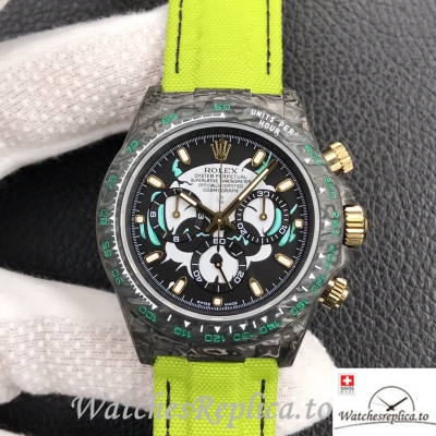 Swiss Rolex Daytona Replica Green Canvas strap 40MM Black Dial