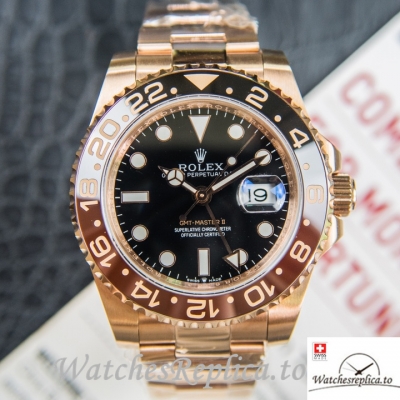 Swiss Rolex GMT-Master Replica 126716 Rose Gold strap 40MM