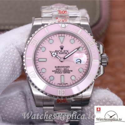 Swiss Rolex Submariner Replica Stainless steel strap 40MM Pink Dial