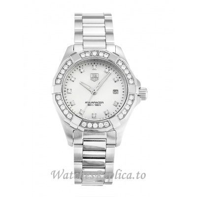Tag Heuer Aquaracer Mother of Pearl   Silver Diamond Dial WAY1414.BA0920 32 MM