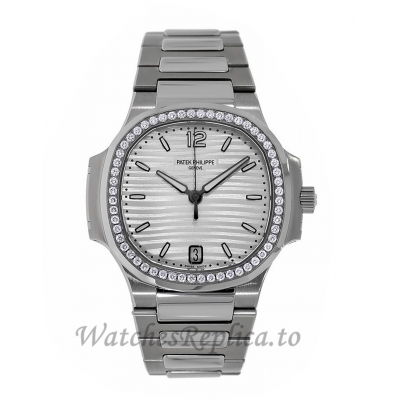 Patek Philippe Replica Nautilus Stainless Steel Diamond Bezel 35MM Watch 71181200A010