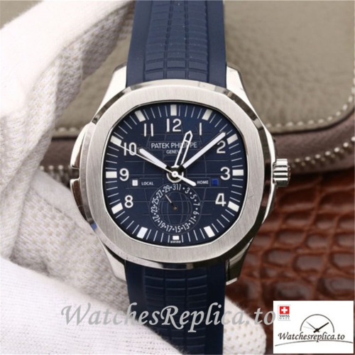 Swiss Patek Philippe Aquanaut Dual Time Replica 5164a 001 Blue Strap 40 8mm